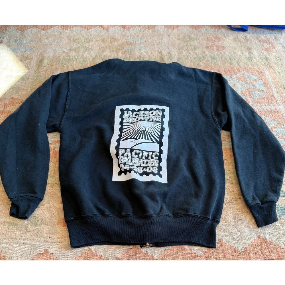 RARE Jackson Browne Pacific Palisades 4-26-2008 Tour Zip Up Hoodie Size MED